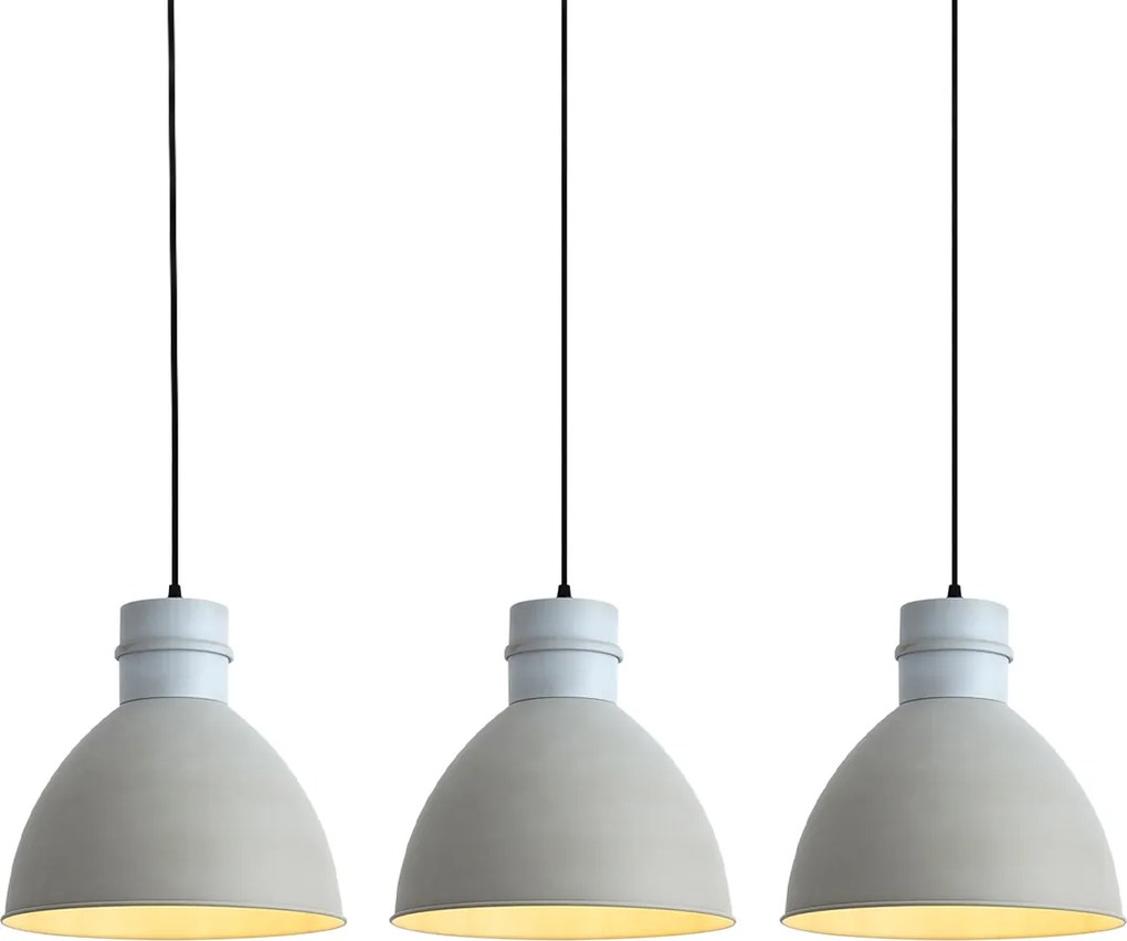Комплект от 3 висящи лампи в рустикален стил сиви - Dory