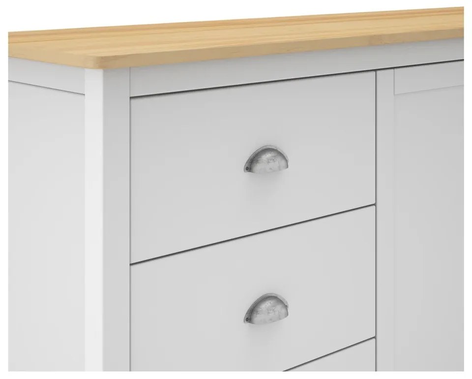 Нисък скрин от бял/естествен бор 150x80,5 cm Misti - Marckeric