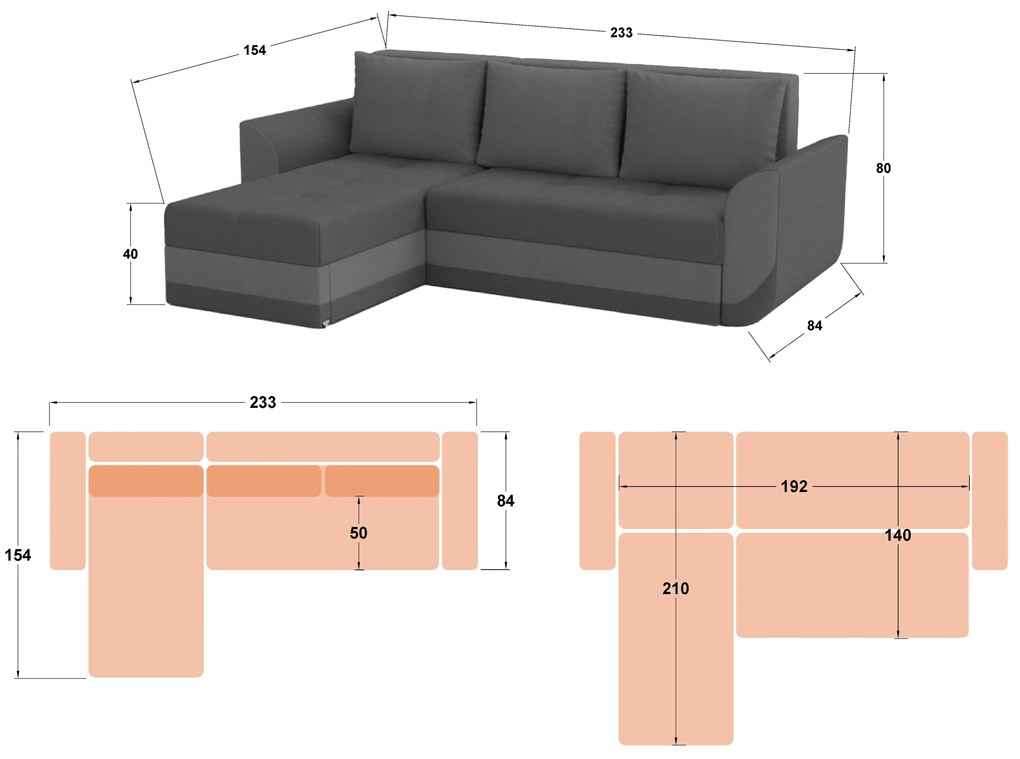Разтегателен ъглов диван Хилтън