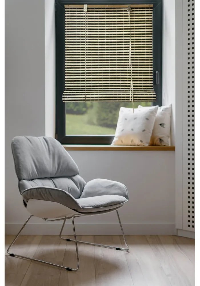 Бамбукова ролетна щора в черен и естествен цвят 200x160 cm Vela – Gardinia