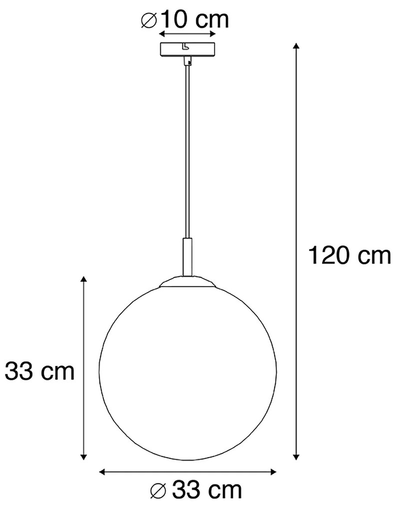 Интелигентна висяща лампа месинг с океанско синьо стъкло 33 см с WiFi ST64 - Pallon