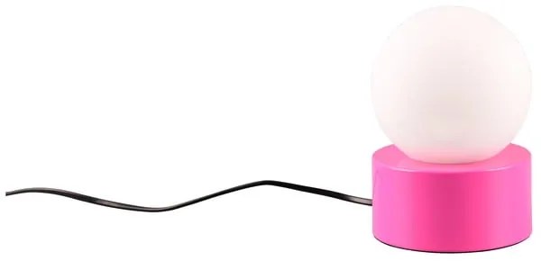 Розова настолна лампа със стъклен абажур (височина 17 cm) Countess - Trio