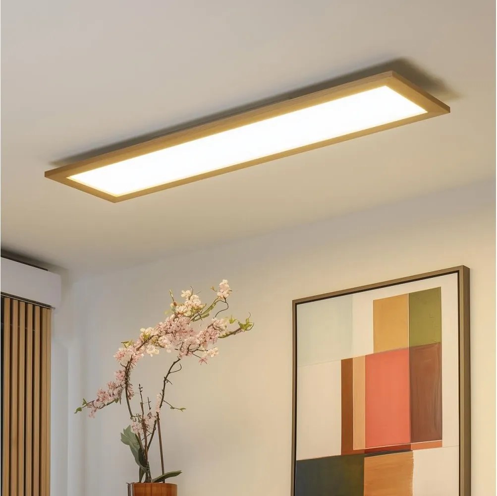 Brilagi - Димируемо LED осветително тяло SLIMFRAME WOOD LED/58W/230V 124x34 см + дистанционно управление