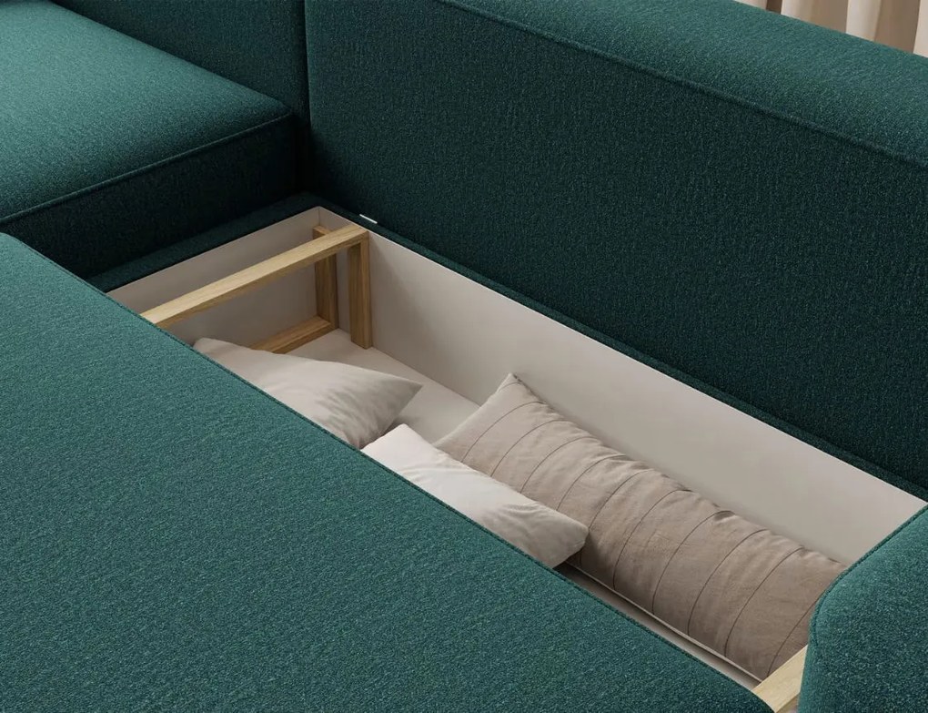 Ъглов диван Luxora-Зелен-ляв