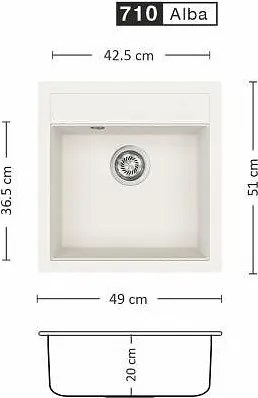 Eurolux IMPULSE 490 SI Композитна мивка за вграждане