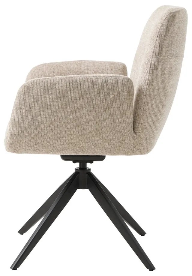 Кремав тапициран трапезен стол с подлакътници Roxana – Unique Furniture