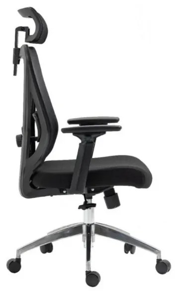 Офис стол Aero Trone Lite, До 120 кг, Ергономичен, Дишаща мрежа, Черен