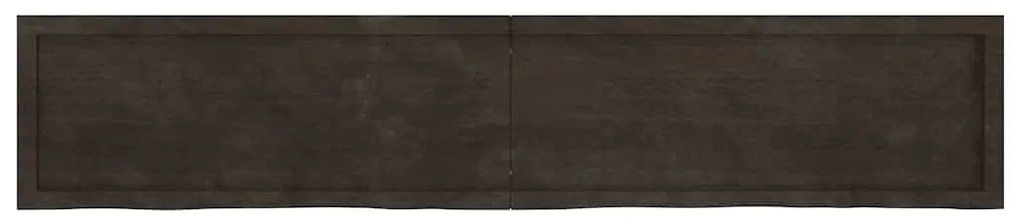 363846 vidaXL Стенен рафт тъмнокафяв 200x40x(2-4) см обработен масивен дъб