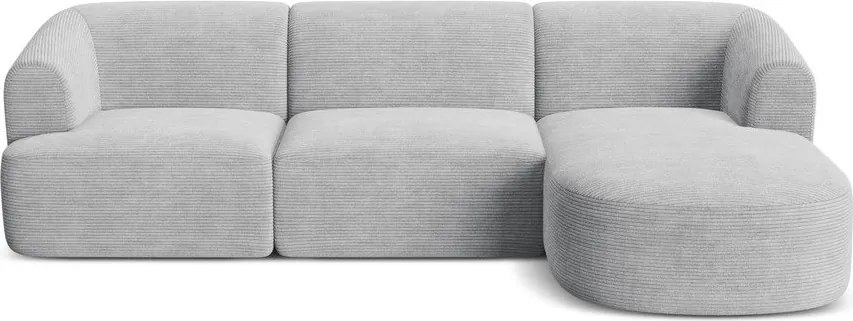 Светлосив ъглов диван от рипсено кадифе (десен ъгъл) Campi – Cosmopolitan Design