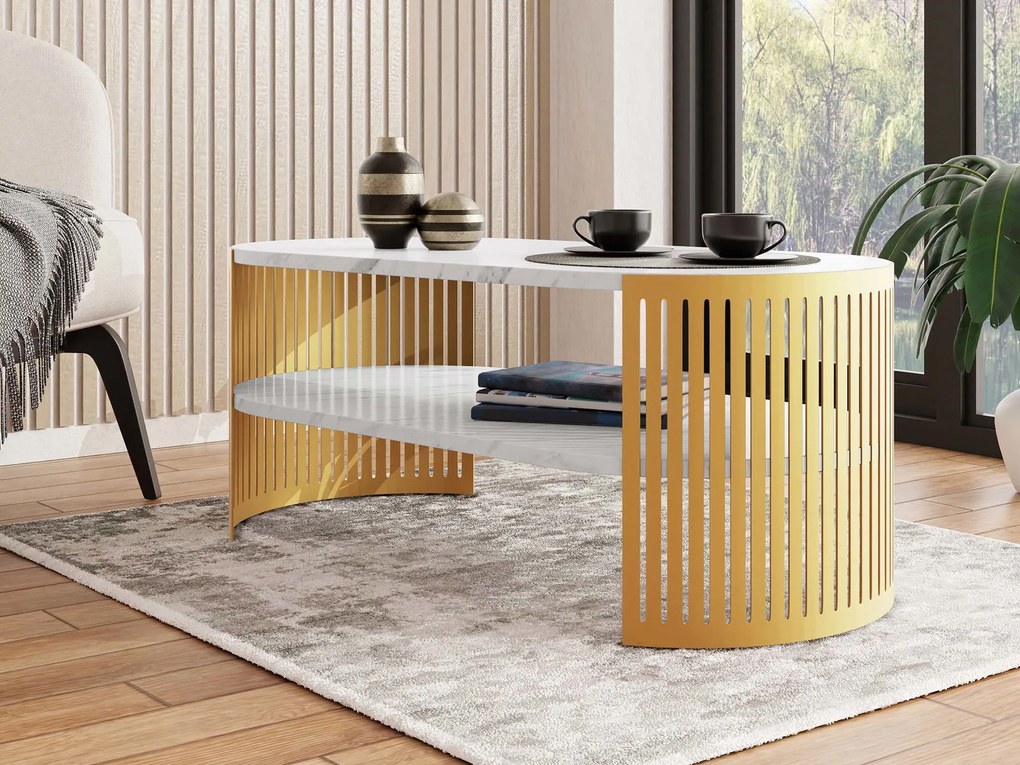 Холна маса Fikoli GD I-Бял мрамор