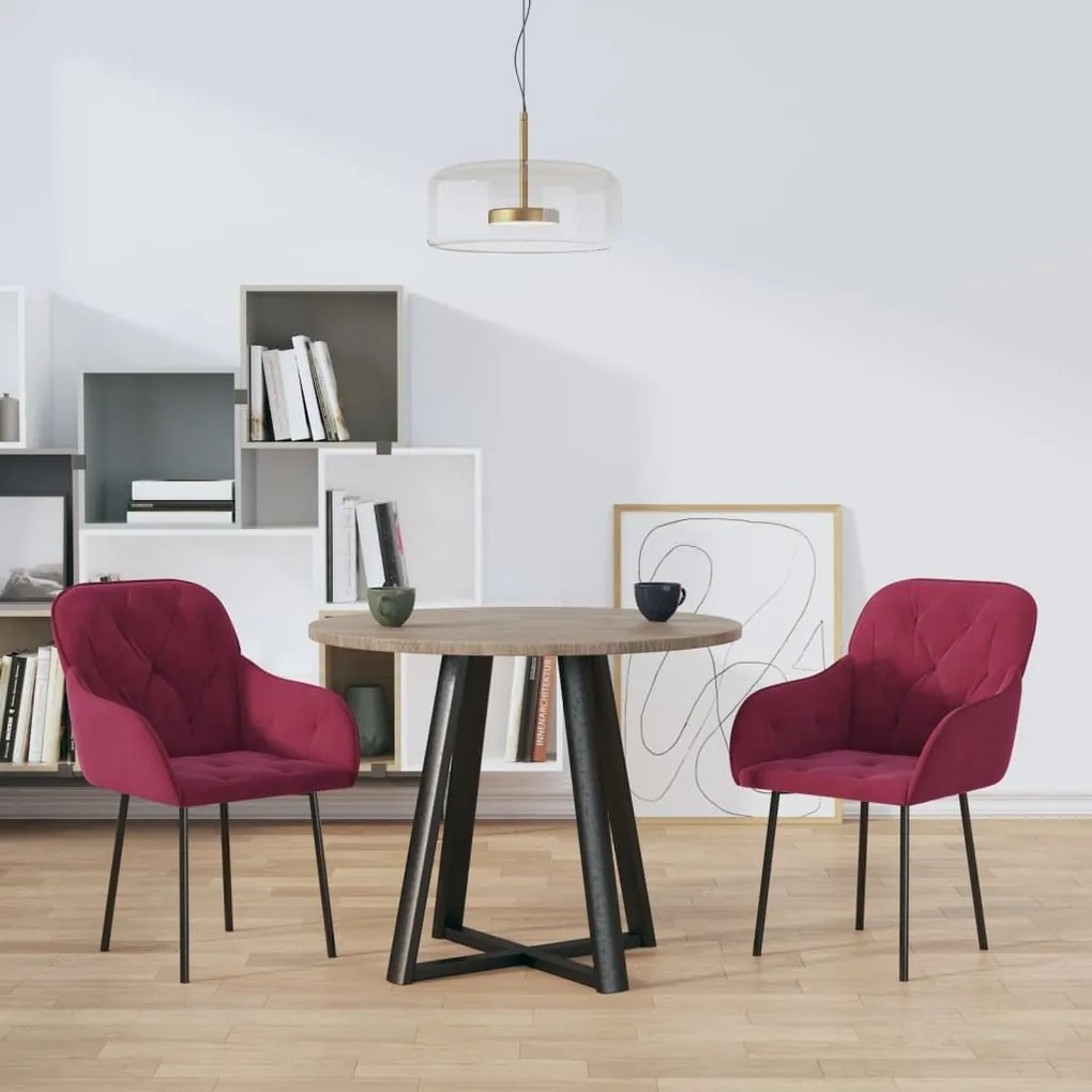 Sonata H Трапезни столове, 2 бр, виненочервени, кадифе