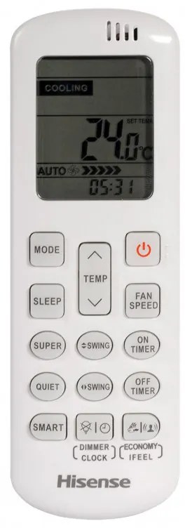Инверторен климатик Hisense Energy SE KA25MR0E, 9000 BTU, 14 м2, А+++/А++, Wi-Fi, Гласово управление, Бял