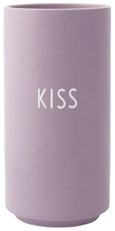 Лилава порцеланова ваза Kiss, височина 11 cm Favourite - Design Letters