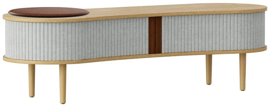 Масичка за телевизор с дъбов декор в сиво-натурален цвят 140x40 cm Audacious - UMAGE