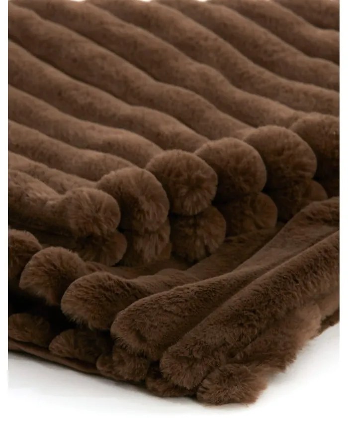 Кафяво одеяло от микроплюш 130x170 cm Vajen – Light & Living