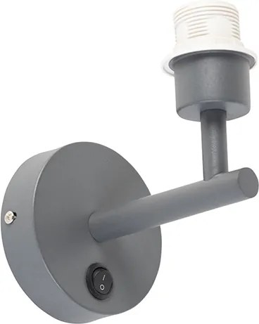 Модерна стенна лампа тъмно сива 1-светлина с превключвател - Combi