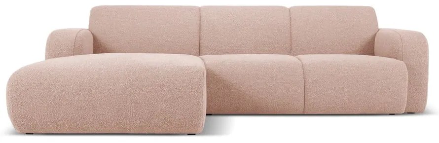 Розов ъглов диван от плат букле (ляв ъгъл) Molino - Micadoni Home