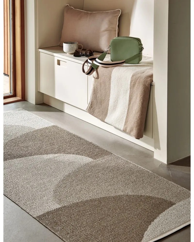 Бежов килим за открито и закрито 70x90 cm Hill Dark Linen – Pappelina