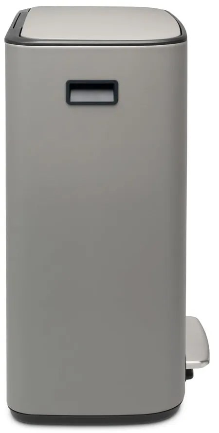 Светлосиво стоманено кошче за боклук за рециклиране с педал 60 l Bo – Brabantia