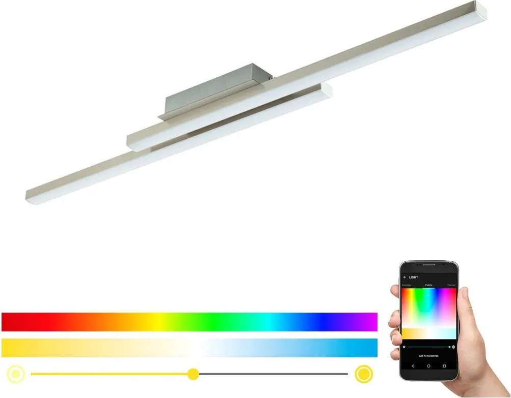 Eglo 55971 - LED RGBW димируемо таванно осветително тяло FRAIOLI-Z LED/34W/230V с хром+дистанционно управление