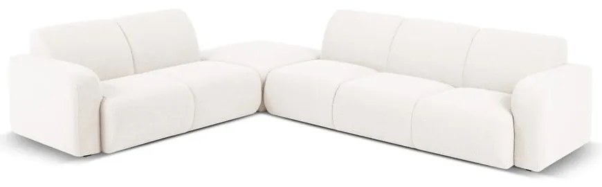 Бял ъглов диван от плат букле (ляв ъгъл) Molino - Micadoni Home