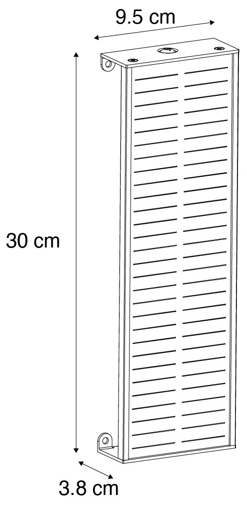 Външна стенна лампа черна 30 см с LED 4-степенен димер със слънчев панел - Serena