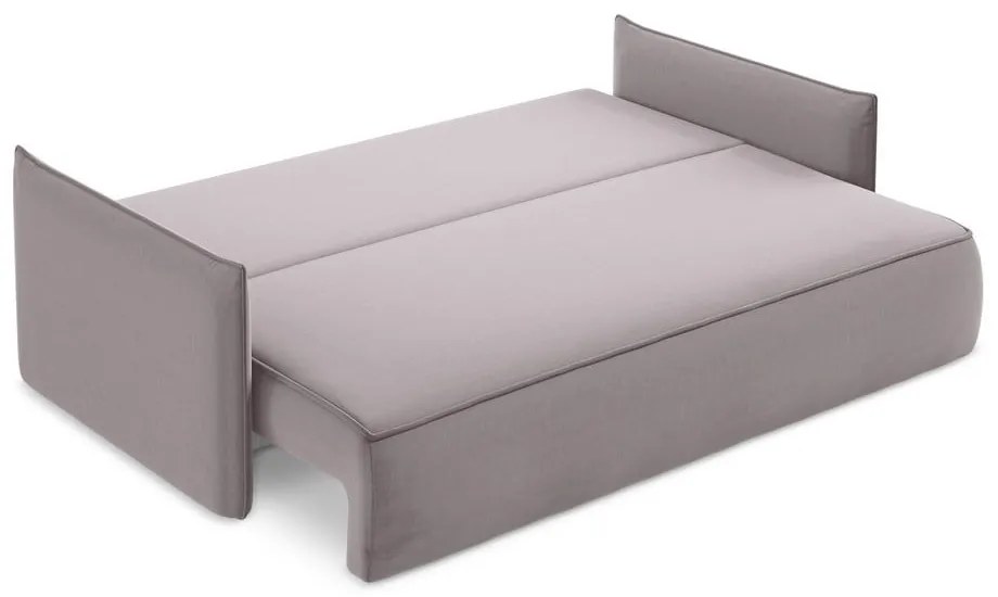 Кадифен разтегателен диван с място за съхранение в цвят лавандула 225 cm Hula – Makamii