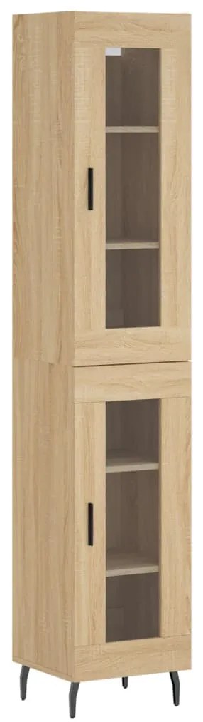 3199444 vidaXL Висок шкаф, сонома дъб, 34,5x34x180 см, инженерно дърво