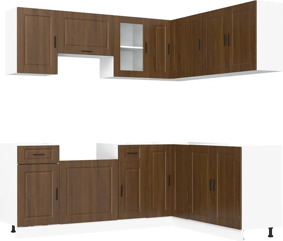 3314968 vidaXL Комплект кухненски шкафове от 11 части Porto, инженерно дърво