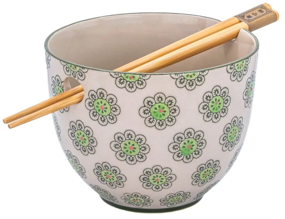 Зелено-сива глинена купичка 450 ml Geometric – Sass &amp; Belle