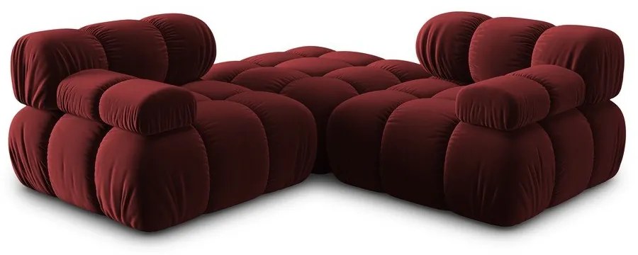 Червен ъглов диван от кадифе Bellis - Micadoni Home