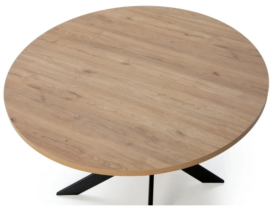 Кръгла маса за хранене с дъбов плот 120x120 cm Ther - Marckeric