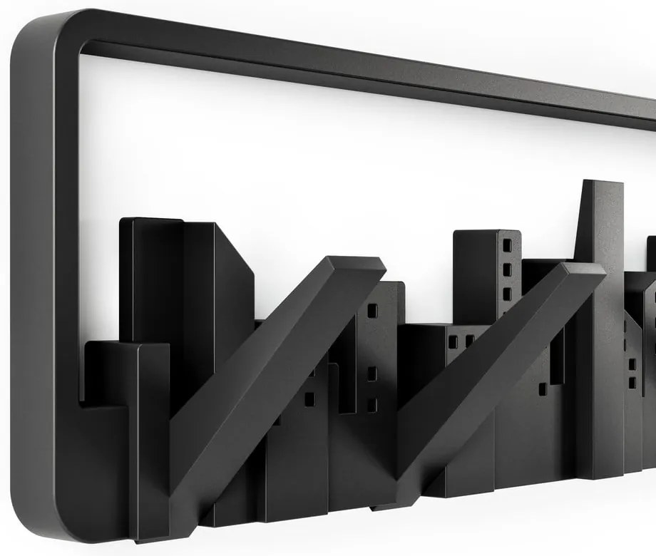 Черна пластмасова закачалка за стена Skyline - Umbra