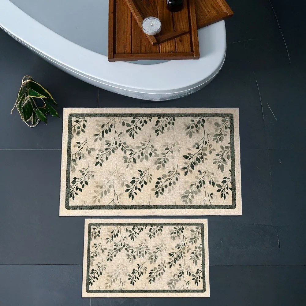 Бежови килими за баня в комплект 2 бр. 60x100 cm – Foutastic