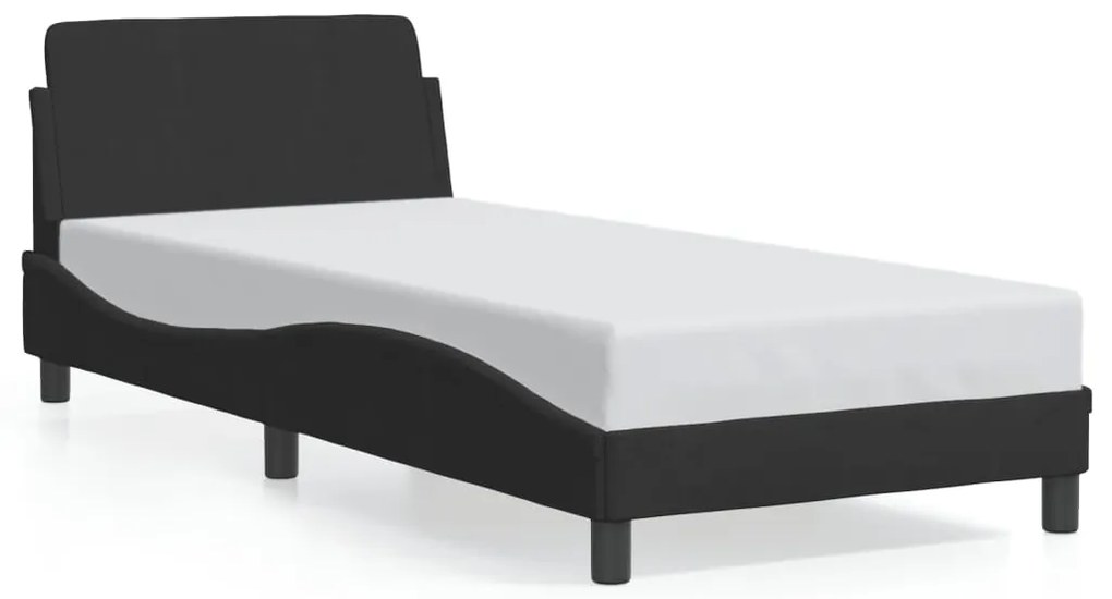 373074 vidaXL Рамка за легло с табла без матрак, черна, 80x200 см, кадифе