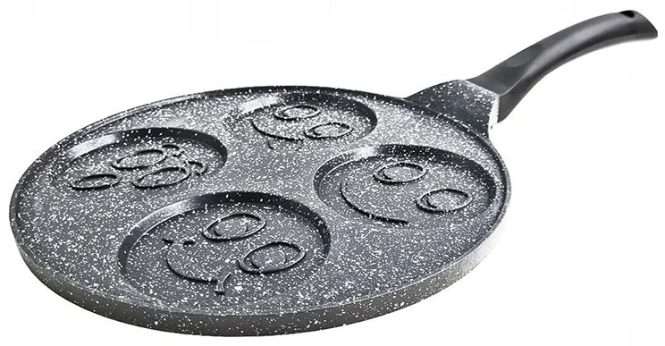 Тиган за палачинки с личица ZILNER ZL 2420, 26 см, 4 различни форми, Мраморно покритие, Сив