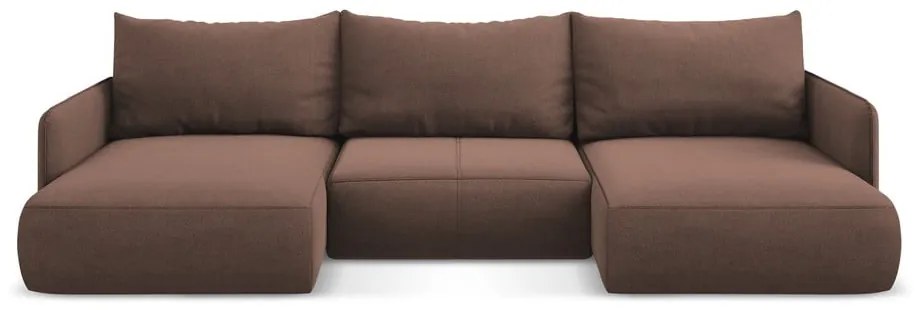 Розов разтегателен ъглов диван с място за съхранение Nanea – Makamii