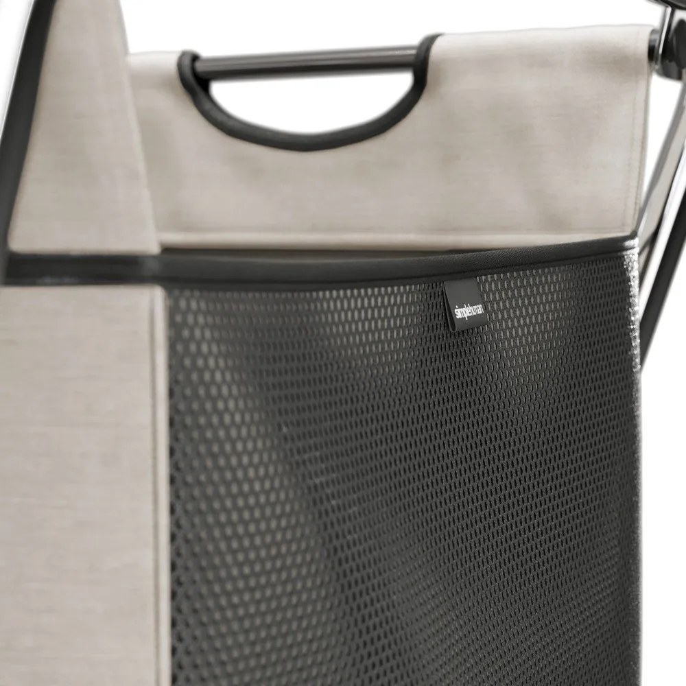 Светлокафяв текстилен сгъваем кош за пране 200 l – simplehuman