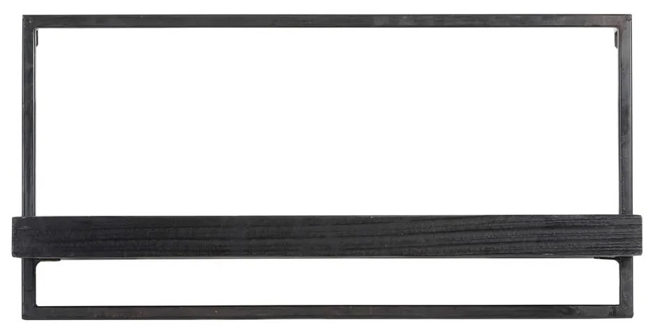 Матиран черен рафт от елхово дърво Maddison - Light & Living