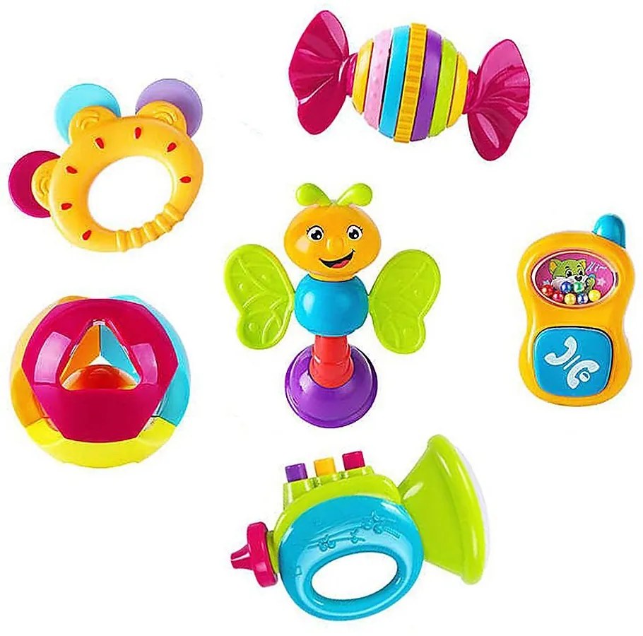 Hola - Подаръчен комплект бебешки дрънкалки 6 бр