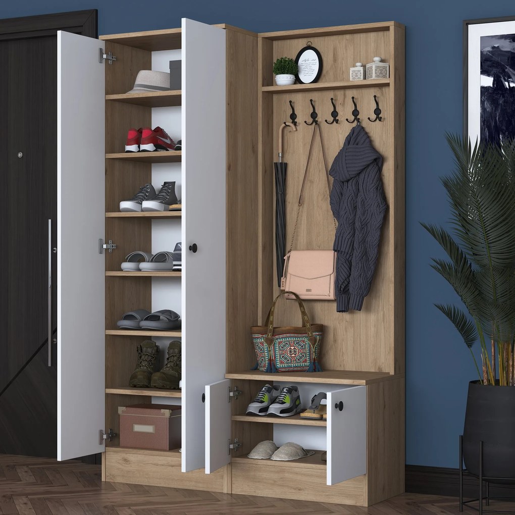 Портманто P6, цвят Орех Бял