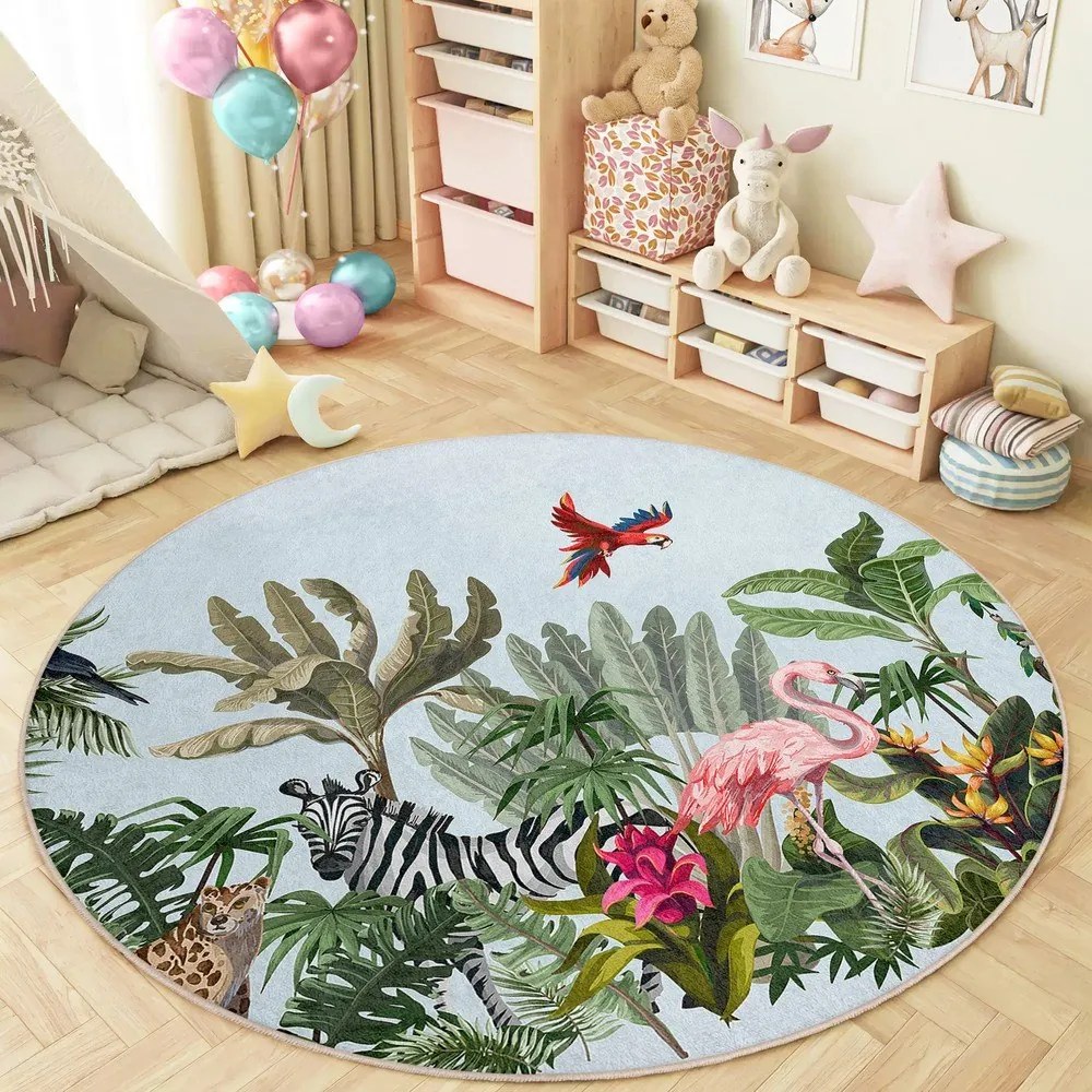 Детски килим подходящ за пране ø120 cm Jungle – Mila Home
