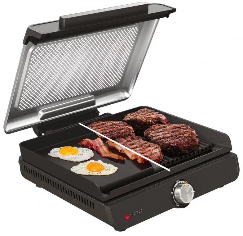 Електрическа скара Ninja GR101EU, 1450W, 28х37 см, Бързо загряване, 60-260C, 2 Плочи, Черен