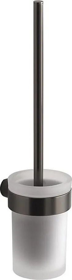 Gedy - Стенна WC четка PIRENEI млечно стъкло/металическо сиво