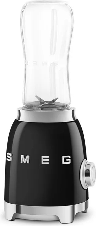 Блендер Smeg PBF01BLEU, 300W, 2x 600 мл, 20000-24000 об/мин, Противоплъзгаща основа, Без BPA, Неръждаема стомана, Черен