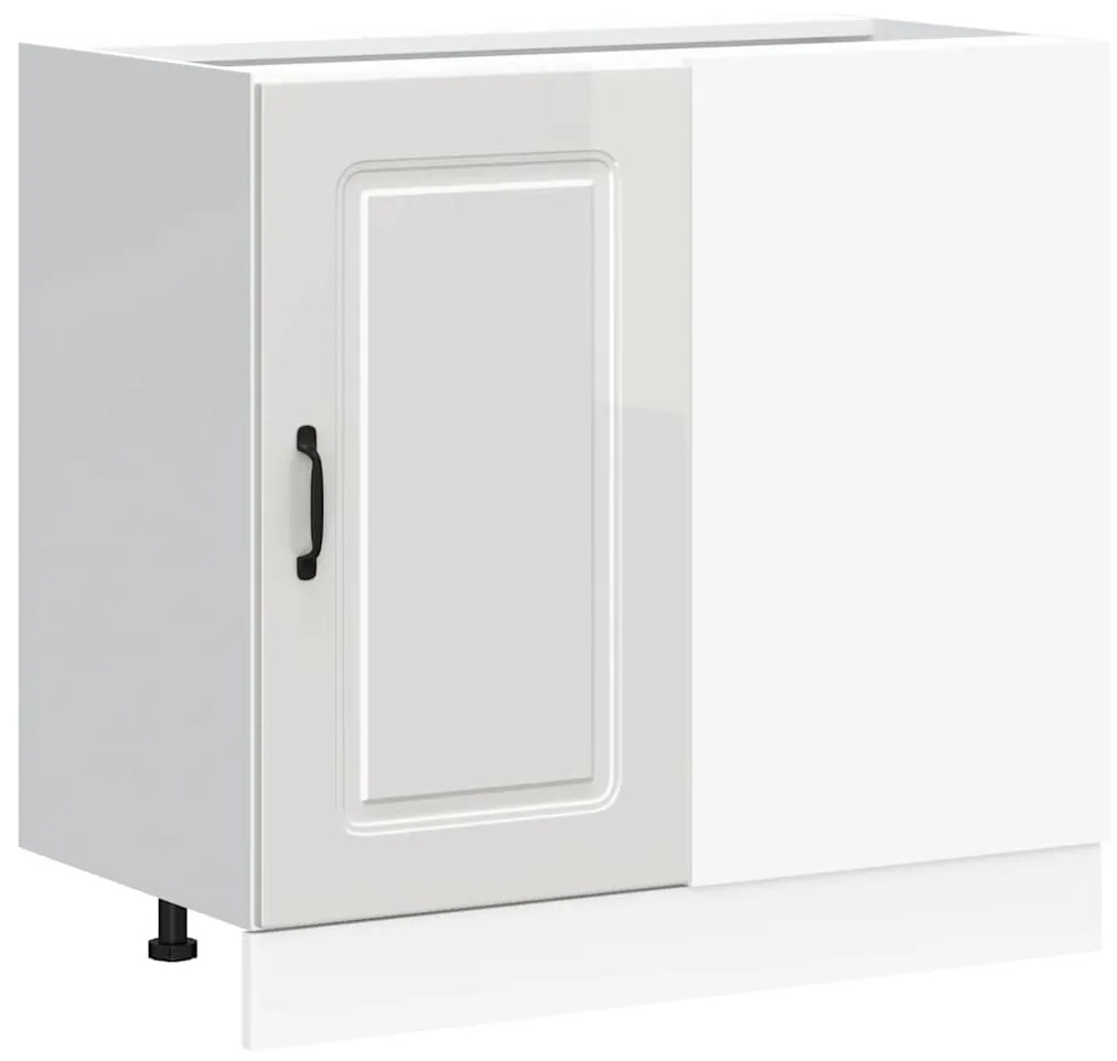 854320 vidaXL Кухненски шкаф, "Kalmar", бял гланц, инженерно дърво