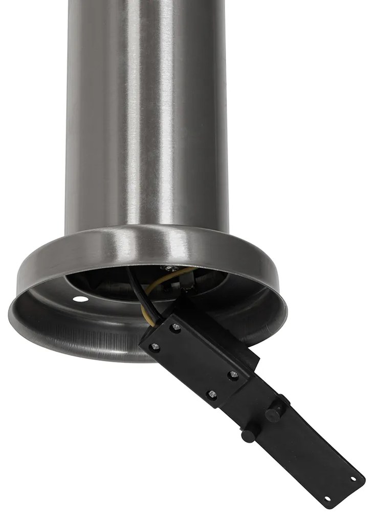 Модерна външна стълбова лампа стомана с опал 80 см IP44 - Rox