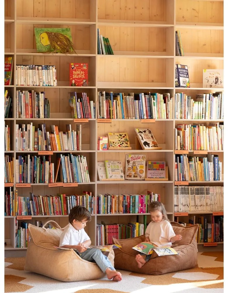 Кафяв детски пуф от рипсено кадифе Chair – Wigiwama