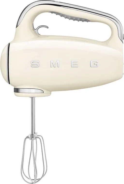 Ръчен миксер SMEG 50's Style HMF01CREU, 250W, 9 скорости, Турбо, Скрит LED дисплей, Таймер, Аксесоари, Кремав