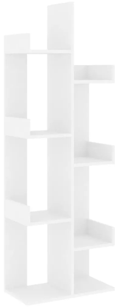 808909 vidaXL Библиотека, бяла, 48x25,5x140 см, инженерно дърво